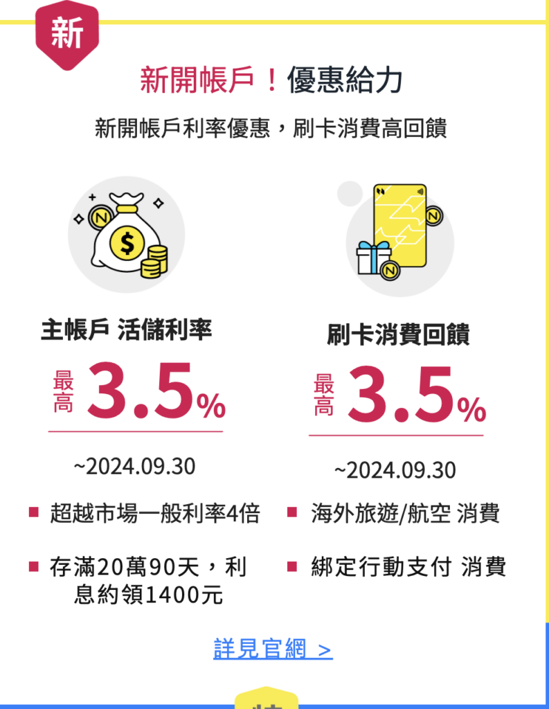 2024年11月將來銀行邀請碼｜將來銀行優惠開戶金融卡回饋3.5%、活存最高3.5%，邀請碼『B6R65』將來銀行代碼